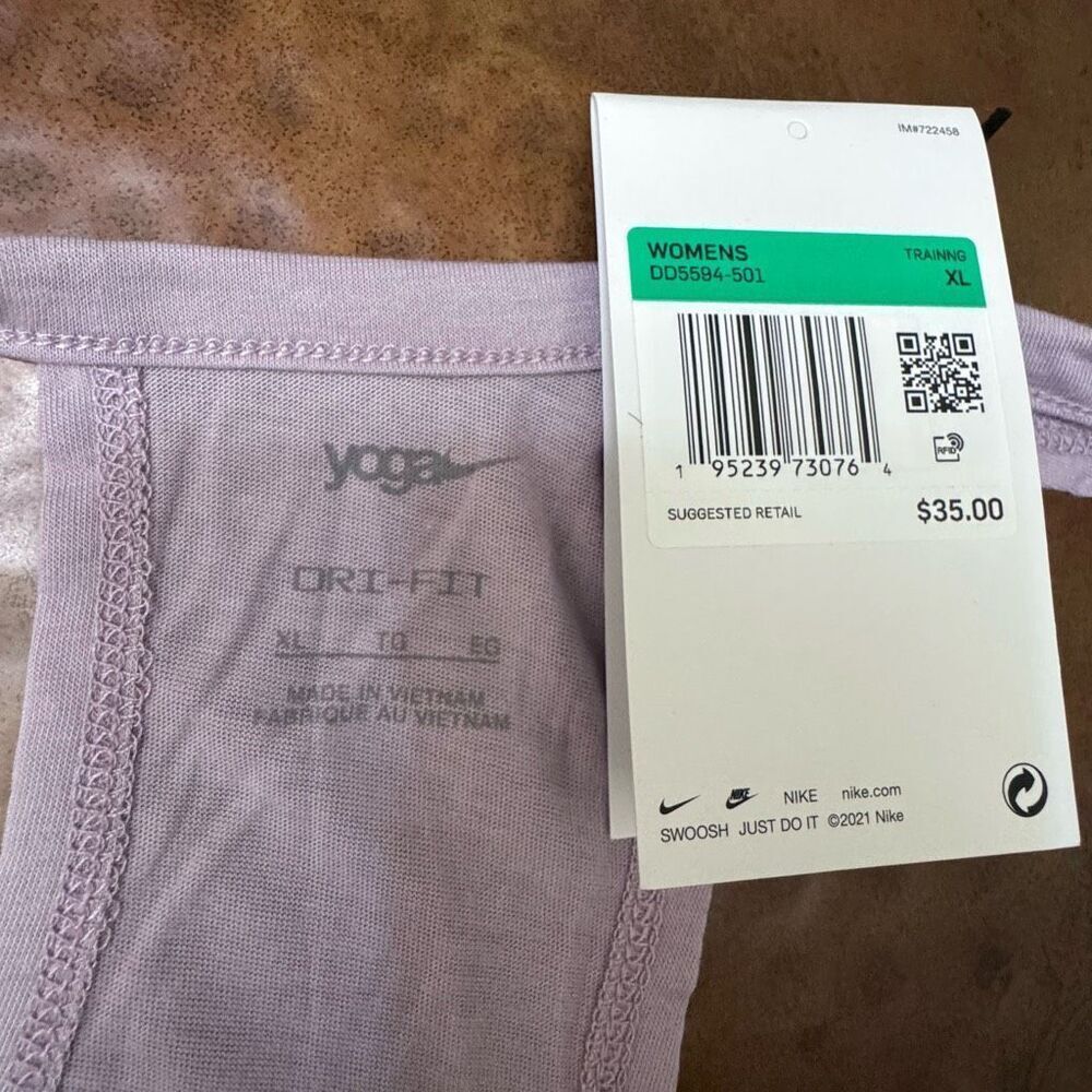 NWT (XL) Nike Yoga Dri-FIT training tank - lavender purple open back - Picture 4 of 5
